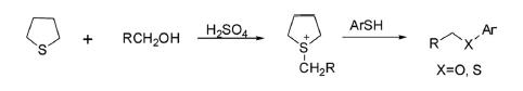 reazione del tetraidrotiofene con alcoli