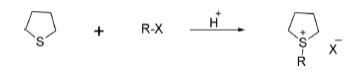 reazione del tetraidrotiofene con alogenuri alchilici