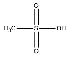struttura dell'acido metansolfonico